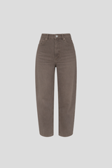 O-Shape Jeans Washed Brownie