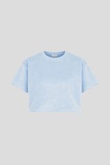 Cropped Shirt Nicki Light Blue