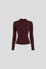 Longsleeve Rippjersey Burgundy