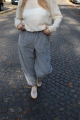 O-Shape Corduroy Pants Grey