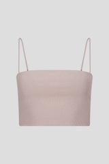 Bustier top made of ribbed jersey sand