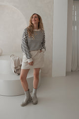 Corduroy Miniskirt Beige