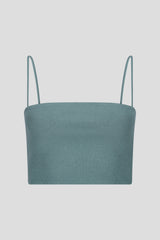 Bustier-Top aus Rippjersey Faded Green