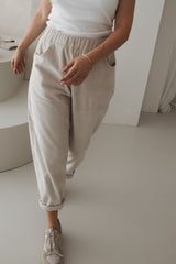 O-Shape Corduroy Pants Beige