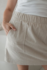 Corduroy Miniskirt Beige