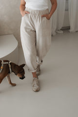 O-Shape Corduroy Pants Beige