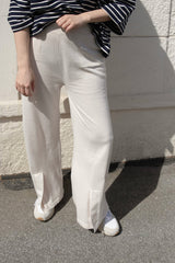 knitted trousers ecru