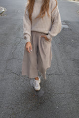 Corduroy culottes taupe