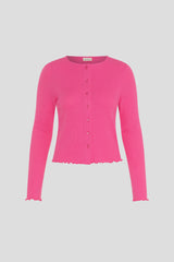 Cardigan made of ribbed jersey pink