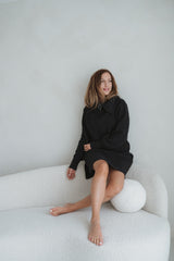 Black melange sweater dress