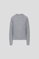 Chunky knit sweater gray melange