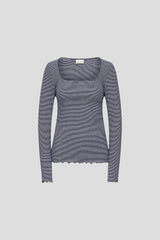 long-sleeved striped shirt