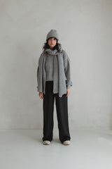 Chunky knit sweater gray melange