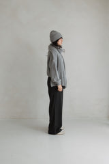 Chunky knit sweater gray melange