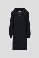Black melange sweater dress