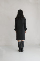 Black melange sweater dress
