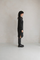 Black melange sweater dress
