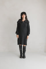 Black melange sweater dress