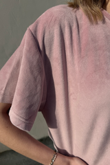 Nachhaltiges Cropped Shirt aus Nicki-Stoff in Dusty Rose – Made in Germany – Clara Himmel