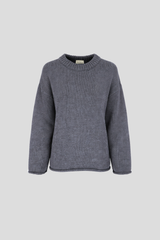 Knitted sweater grey melange
