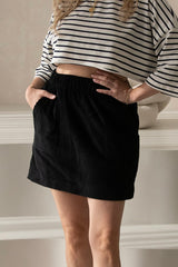 Corduroy Miniskirt Black