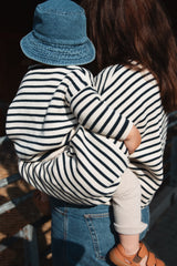 Strickpullover Streifen Ecru/Navy