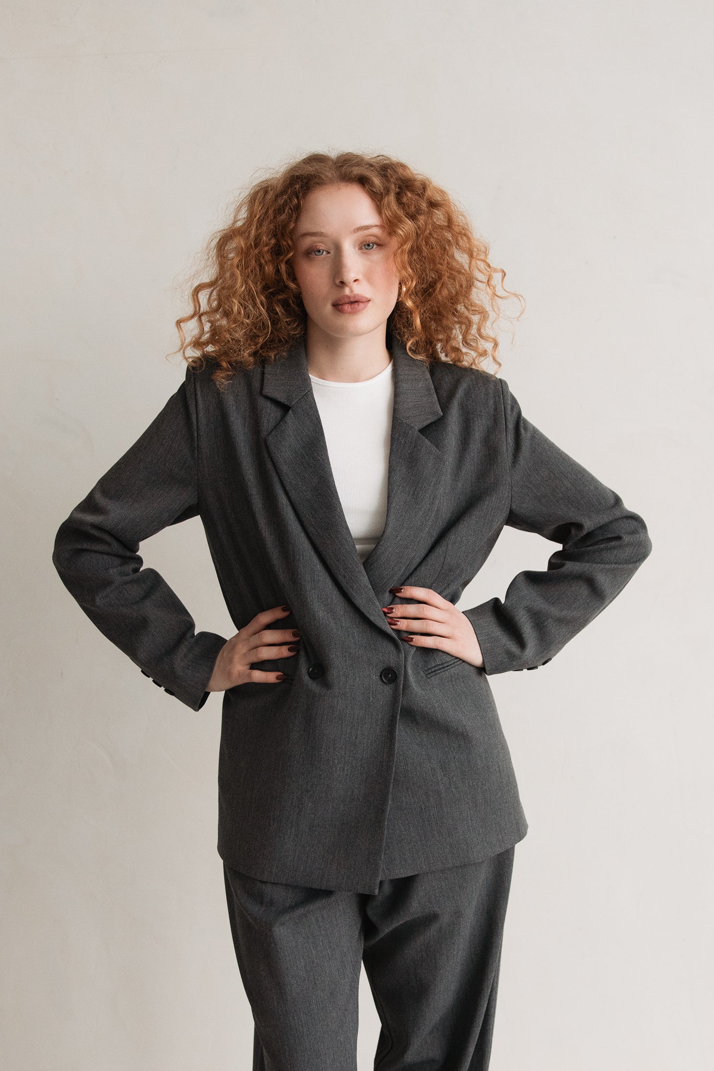 PREMIUM Blazer Grey Melange – Clara Himmel