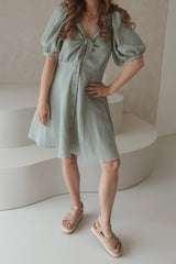 Dress with bow Faded Green