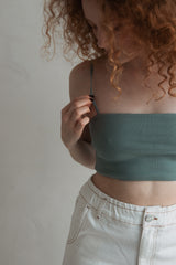 Bustier top made of ribbed jersey Faded Green