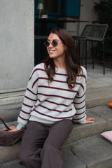 Burgundy Alpaca Blend Wrap Sweater