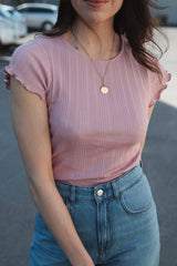 Shirt aus Rippjersey Dusty Rose