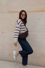 Burgundy Alpaca Blend Wrap Sweater