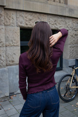 Longsleeve Rippjersey Burgundy