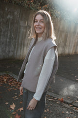 Weste aus Wolle Sand