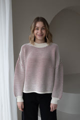 Knitted sweater striped red SAILOR