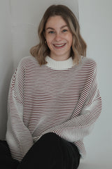 Knitted sweater striped red SAILOR