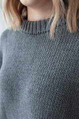 Knitted sweater grey melange