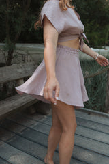 Skort aus Leinen Soft Rose