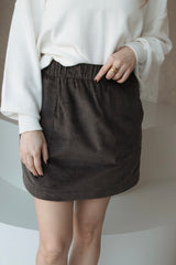 Corduroy mini skirt Dark Brown