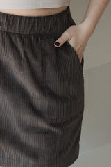 Corduroy mini skirt Dark Brown