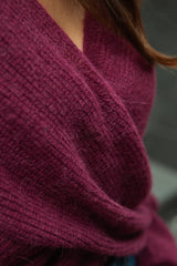 Wrap-Pullover aus Alpaka-Mix Burgundy