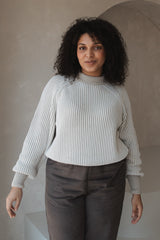 Knitted Sweater Stripes Beige/Ecru