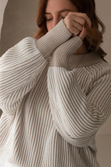 Knitted Sweater Stripes Beige/Ecru