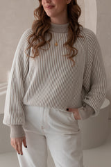Knitted Sweater Stripes Beige/Ecru