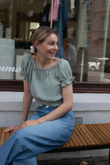 Ruffled Blouse Faded Green