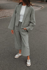 Cord-Culotte Faded Green