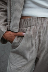 Corduroy culottes taupe