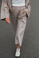 Corduroy culottes taupe