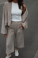 Corduroy culottes taupe