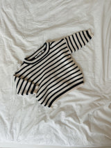 Mini-Me Strickpullover Streifen Ecru/Navy